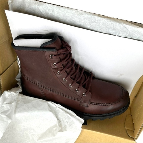 Sorel Mad Brick Six Chukka Waterproof Leather Rain Boots Redwood NIB Mens - Picture 10 of 16